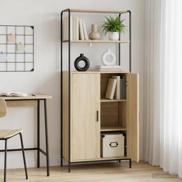 vidaXL buffetkast Sonoma Eiken 40 x 33 x 161 cm Bewerkt hout, Minder dan 50 cm, Verzenden, Nieuw, Minder dan 100 cm