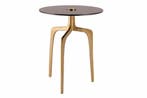 Ronde bijzettafel ABSTRACT 60cm messing goud metalen poten, Ophalen of Verzenden, Nieuw