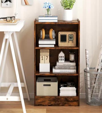 Boekenkast in Vintage Bruin – 3-Laags – Verstelbare Planken, Huis en Inrichting, Kasten | Boekenkasten, Verzenden, Nieuw, 50 tot 100 cm