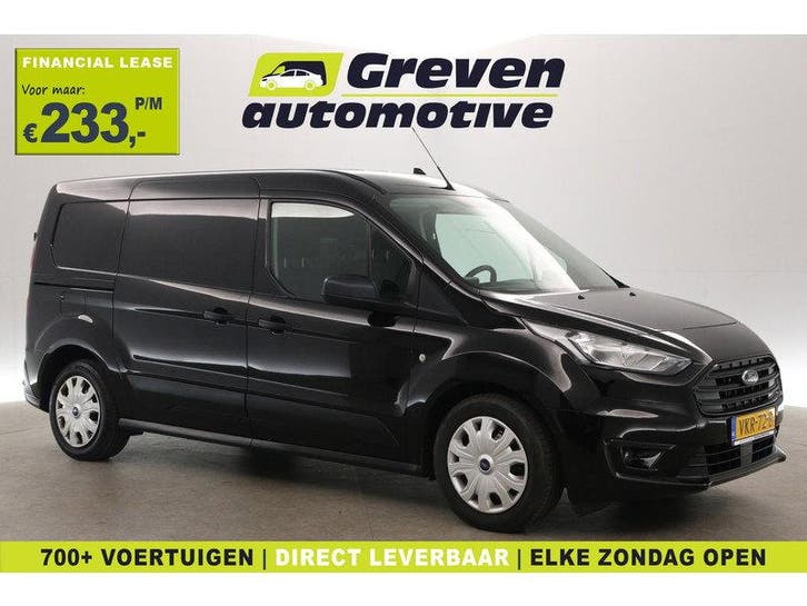 Ford Transit Connect Ecoboost L2 100PK | Benzine | Clima |, Auto's, Bestelauto's, Handgeschakeld, Benzine, Zwart, Euro 6, Ford