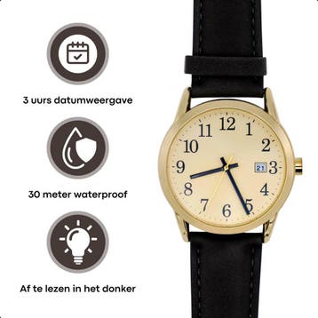 Tyme Cambridge Heren Horloge - 38mm Crème/Bruin- Horloges, Ophalen of Verzenden, Zo goed als nieuw