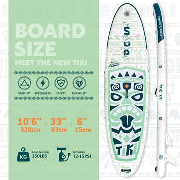 FunWater Stand-Up Paddleboard, TIKI Paddleboard voor volwass, Verzenden, Zo goed als nieuw