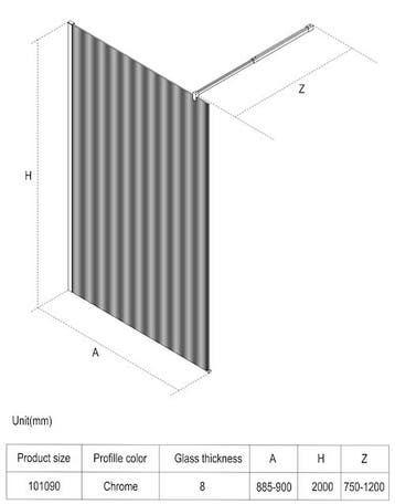 SALE - Oslo 90 x 200 - Koper - Inloopdouche -, Ophalen of Verzenden, Nieuw