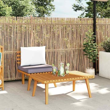 vidaXL 2-delige Loungeset met kussens massief acaciahout, Tuin en Terras, Tuinsets en Loungesets, Verzenden, Nieuw, Hardhout, Loungeset