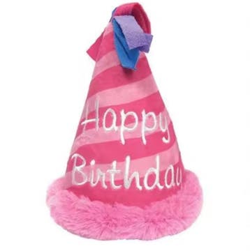 Birthday hoed pluche roze (Honden speelgoed, Spelen), Ophalen of Verzenden, Nieuw