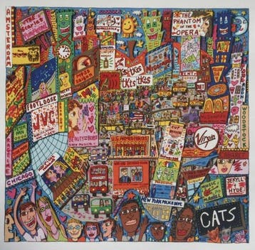 James Rizzi - “The big apple is big on Broadway. Copyright:, Antiek en Kunst