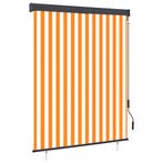vidaXL Rolgordijn voor buiten 140x250 cm wit en oranje, Verzenden, Nieuw