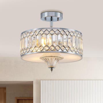 Plafondlamp Kristal 3-Lichts | Tweedekansje | OP=OP, Ophalen of Verzenden, Nieuw, Overige materialen, Modern
