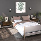 vidaXL Nachtkastjes 2 st wandgemonteerd gerookt eikenkleurig, Minder dan 45 cm, Verzenden, Nieuw, Minder dan 55 cm