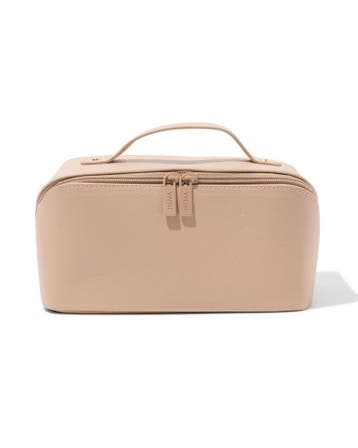 HEMA Toilettas met diagonale rits 24x12x12cm beige, Verzenden, Nieuw