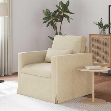 vidaXL Bank Crème 78 x 78 x 80 cm Stof, Huis en Inrichting, Banken | Bankstellen, Verzenden, Nieuw, Stof, Minder dan 150 cm