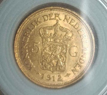 Nederland. Wilhelmina. 5 Gulden 1912