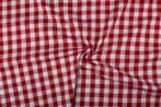Ruitjesstof rood wit geruit - 18mm geruit, Hobby en Vrije tijd, Stoffen en Lappen, 120 cm of meer, Ophalen of Verzenden, Katoen