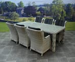 Darwin Bergamo dining tuinset 240x100xH75 cm wit, Ophalen of Verzenden, Nieuw, Wicker