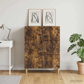 vidaXL Dressoir Gerookt eiken 66 x 34,5 x 90 cm Bewerkt hout, Verzenden, Nieuw, Overige houtsoorten, Minder dan 50 cm