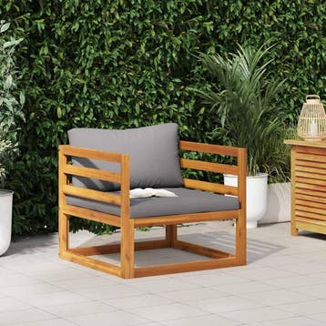 vidaXL Tuinstoel met donkergrijze kussens massief acaciahout, Tuin en Terras, Verzenden, Nieuw, Hardhout