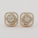 Oorstekers - 14 karaat Geel goud - 0.85ct. tw. Diamant, Sieraden, Tassen en Uiterlijk, Antieke sieraden