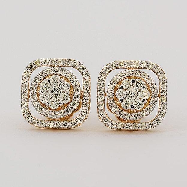 Oorstekers - 14 karaat Geel goud - 0.85ct. tw. Diamant, Sieraden, Tassen en Uiterlijk, Antieke sieraden
