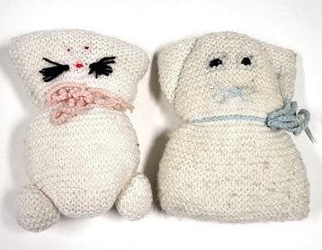 Witte gehaakte poezenknuffel, Verzenden, Gebruikt