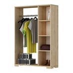 Kledingkast 123x90x30 cm Nesbyen eikenkleurig [en.casa], Verzenden, Nieuw