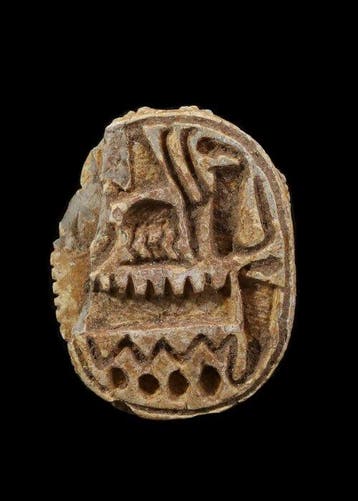 Oude Egypte, late periode Speksteen Grote scarabee met