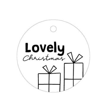 3x Cadeaulabel Rond  Lovely Christmas  (Per 3 stuks), Ophalen of Verzenden, Nieuw
