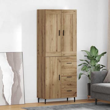 vidaXL buffetkast 2 st Artisan Eiken 69,5 x 34 x 180 cm, Minder dan 50 cm, Verzenden, Nieuw, Minder dan 100 cm