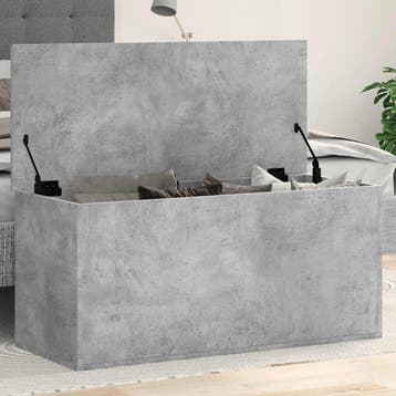 vidaXL Opbergbox 100x42x46 cm bewerkt hout betongrijs, Huis en Inrichting, Woonaccessoires | Kisten, Verzenden, Nieuw