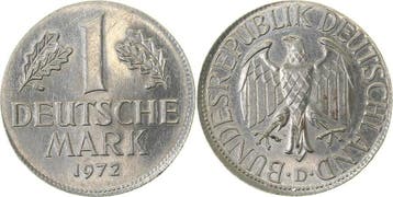 1 Dm Duitsland Fehlpraegung 1 Mark 1972 D ohne Raendelung..., Verzenden