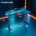 Gaming bureau - Gaming desk - Gaming tafel - 120x60 cm - Zwa, Verzenden, Zo goed als nieuw