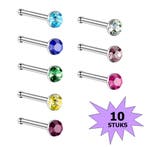 Fako Bijoux - Neuspiercing - Staafje Kristal - 3.0mm -, Sieraden, Tassen en Uiterlijk, Piercings, Verzenden, Nieuw