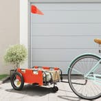 vidaXL Fietstrailer oxford stof en ijzer oranje, Verzenden, Nieuw