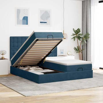 vidaXL Ottoman bed met matrassen 180x200cm fluweel, Eenpersoons, Nieuw, 80 cm, 200 cm