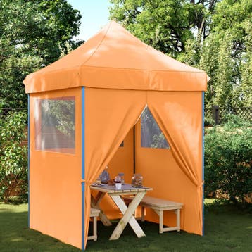 vidaXL Partytent inklapbaar pop-up met 4 zijwanden oranje, Verzenden, Nieuw, Partytent