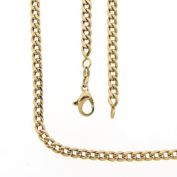 Gouden gourmetschakel ketting, Sieraden, Tassen en Uiterlijk, Kettingen, Ophalen of Verzenden, Gebruikt, Goud, Goud