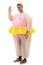 KIMU® Opblaas Kostuum Ballerina Roze Opblaasbaar Pak Dansere, Carnaval, Nieuw, Overige maten, Ophalen of Verzenden