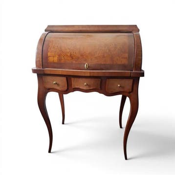 Secrétaire à abattant (2) - Hout - Secretaire + stoel, Antiek en Kunst