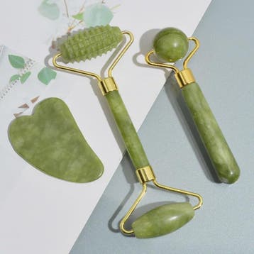 Natuurlijke Jade Roller & Gua Sha Set - Gezichts- en Lichaam, Verzenden, Nieuw