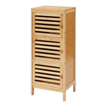 Kastje bamboe Ypäjä met 3 deuren 82x33x27 cm naturel [en.cas, Verzenden, Nieuw