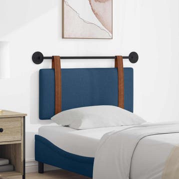 vidaXL Hangend hoofdbord Blauw Antiek PU, Verzenden, Nieuw, Blauw, Overige materialen