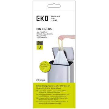Afvalzakken | Kunststof | Wit | 21L | EKO Afvalbakken | 480, Verzenden, Nieuw in verpakking