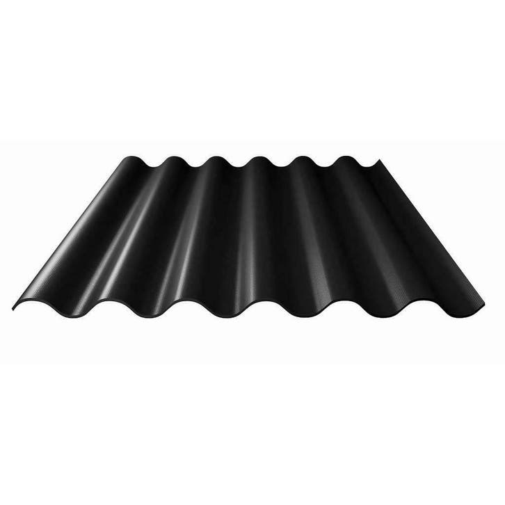 HUMANIT Vezelcement golfplaat P76 | Zwart, Doe-het-zelf en Verbouw, Dakpannen en Dakbedekking, Zwart, 15 m² of meer, Nieuw, Overige materialen