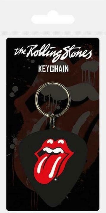 Rolling Stones rubberen plectrum sleutelhanger groot, Ophalen of Verzenden, Nieuw, Gebruiksvoorwerp