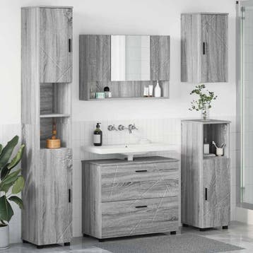 vidaXL Badkamermeubelset 5 st Grijs Sonoma 35 x 30 x 192 cm, Huis en Inrichting, Verzenden, Nieuw, Overige typen