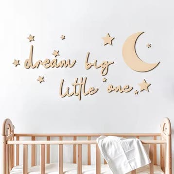 Houten wand tekst decoratie One Upon a Time ..., Kinderen en Baby's, Kinderkamer | Inrichting en Decoratie, Verzenden, Nieuw, Wanddecoratie