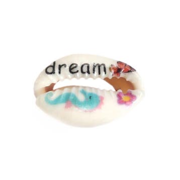 5 x handbeschilderde kauri schelp kralen met dream 25 x 1..., Ophalen of Verzenden, Nieuw, Kraal