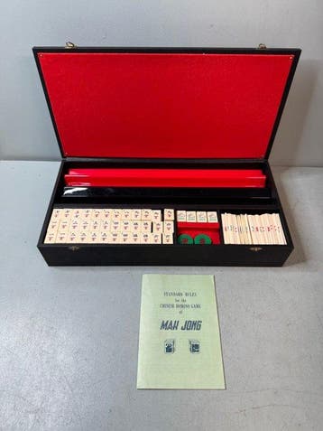 Spelstuk - Prachtige Luxe Mahjong Set in Koffer (Compleet), Antiek en Kunst