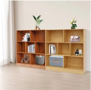 Boekenkast met 3 Lagen – Houten Opbergrek met 7 Vakken, 100, Huis en Inrichting, Kasten | Boekenkasten, Verzenden, Nieuw