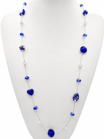 Murano-glas, Zilver - Halsketting - zilver en aventurijn