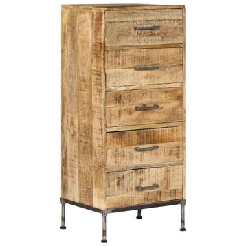 vidaXL Ladekast 45x35x106 cm massief mangohout, Minder dan 50 cm, Verzenden, 100 tot 150 cm, Nieuw